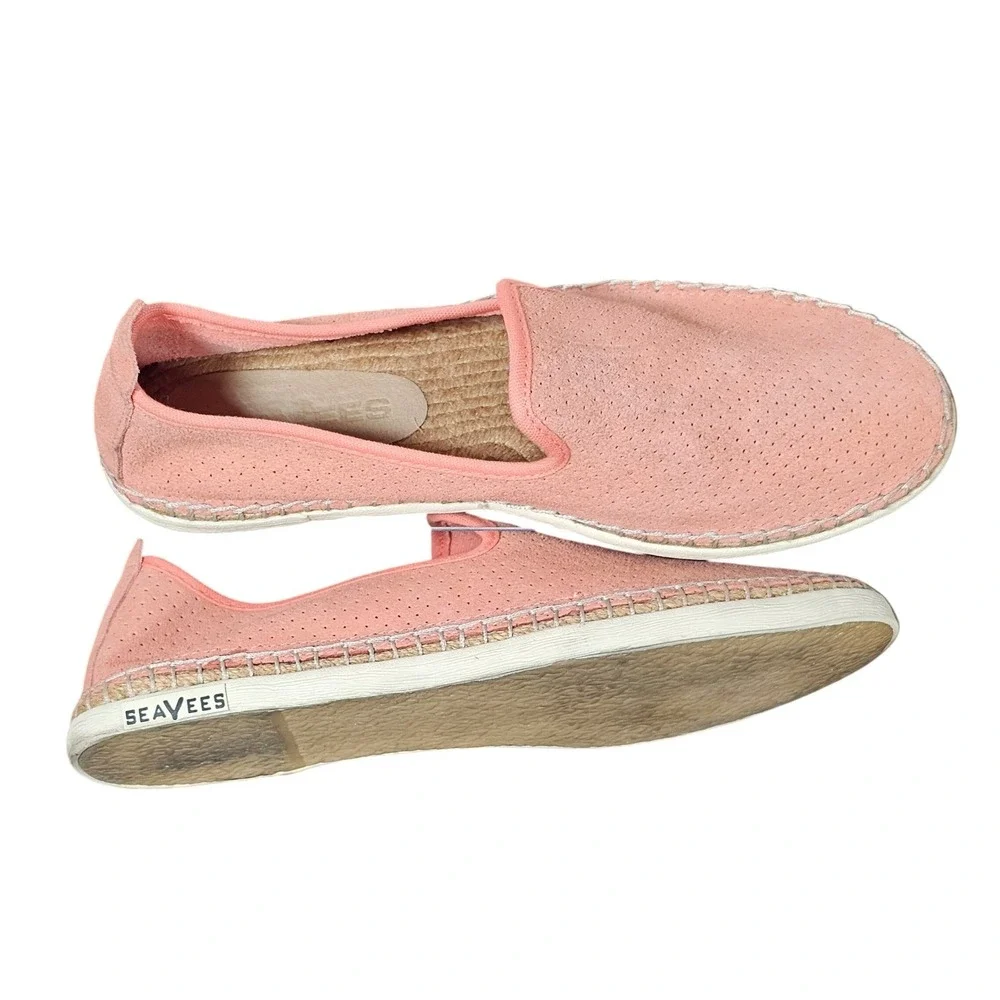 Seavees Ocean Park Espadrille Slip On Shoes Suede Pink Womens Size‎ 8 EUC